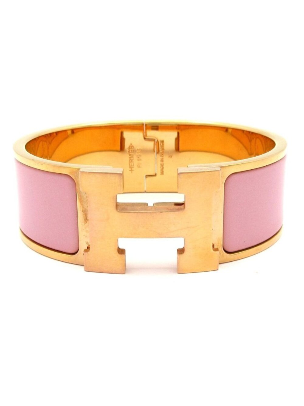 Hermes Bangle Clic Clac Pink Gold Bracelet